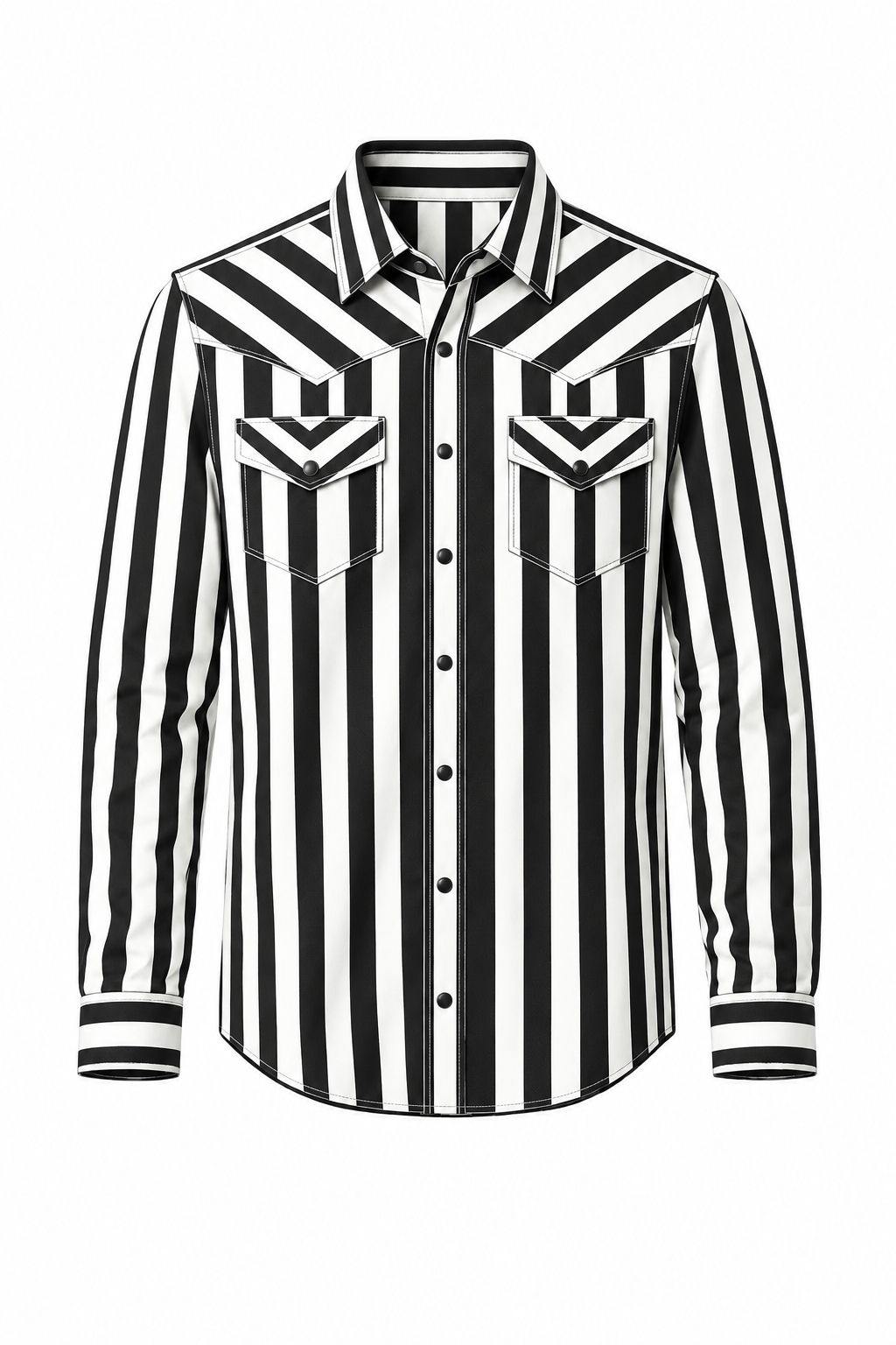 Black & White Stripe- Toddler LS Performance Pearl Snap Shirt (6pcs)