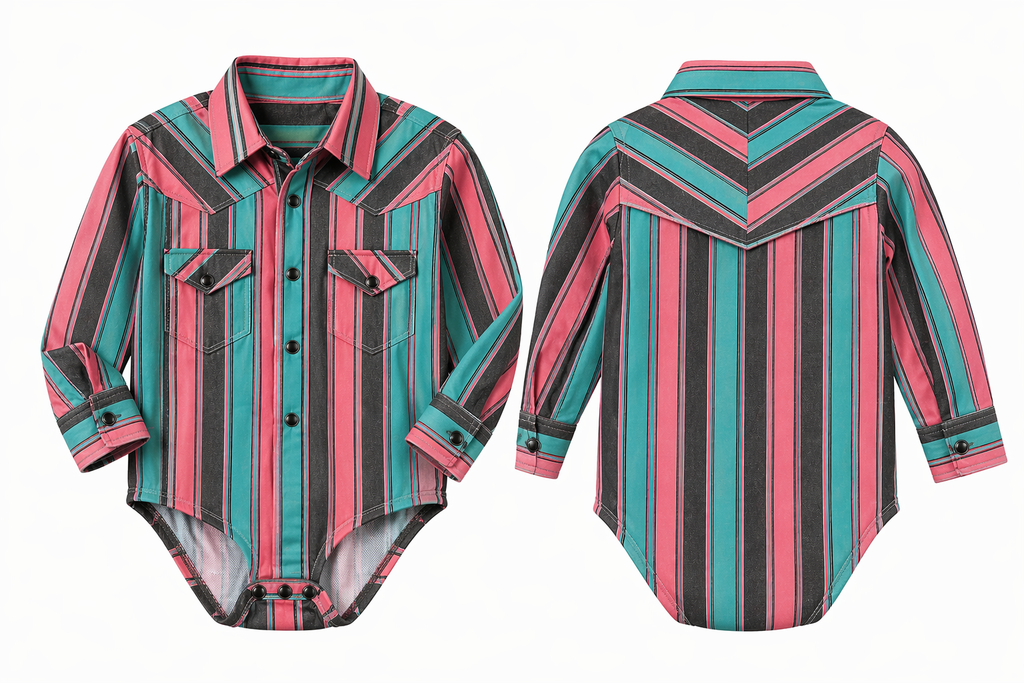 Teal Black & Pink Brush Popper - Men's LS Performance Pearl Snap Shirt