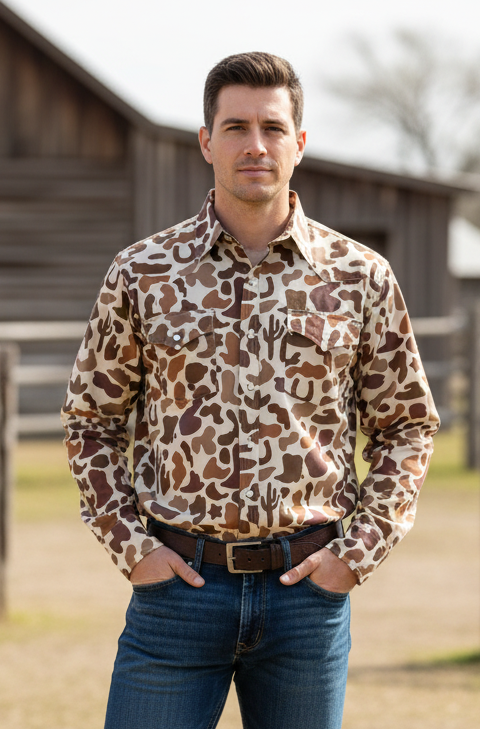 Western Camo - Youth Performance LS Pearl Snap 22/PC