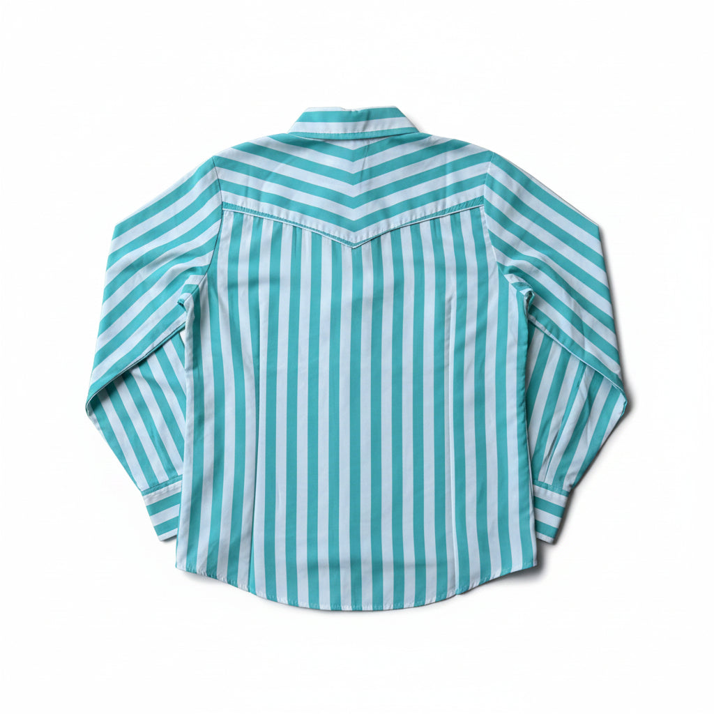 Turq & Wht - Toddler Performace LS Pearl Snap
