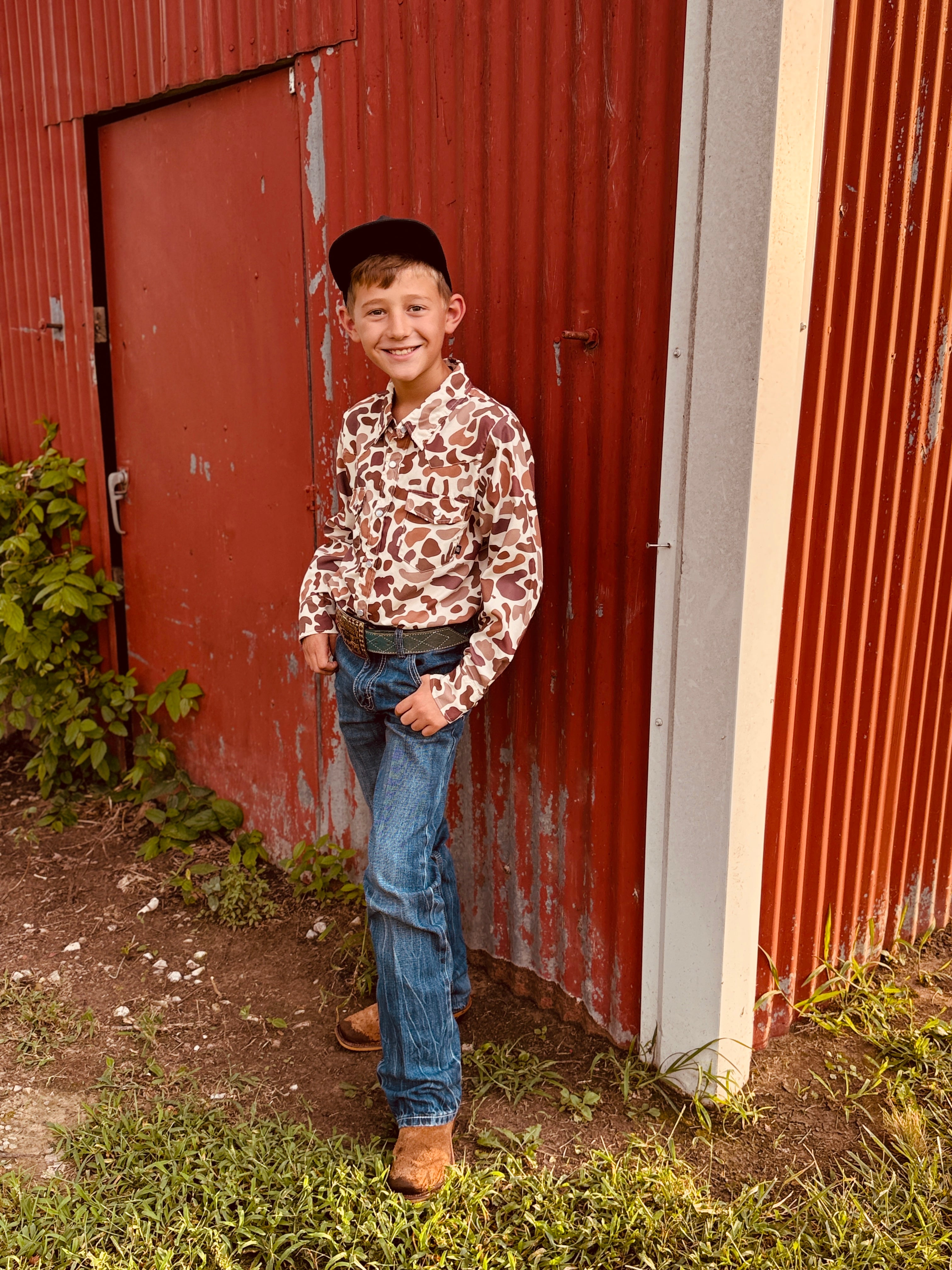 Western Camo - Toddler Performance LS Pearl Snap