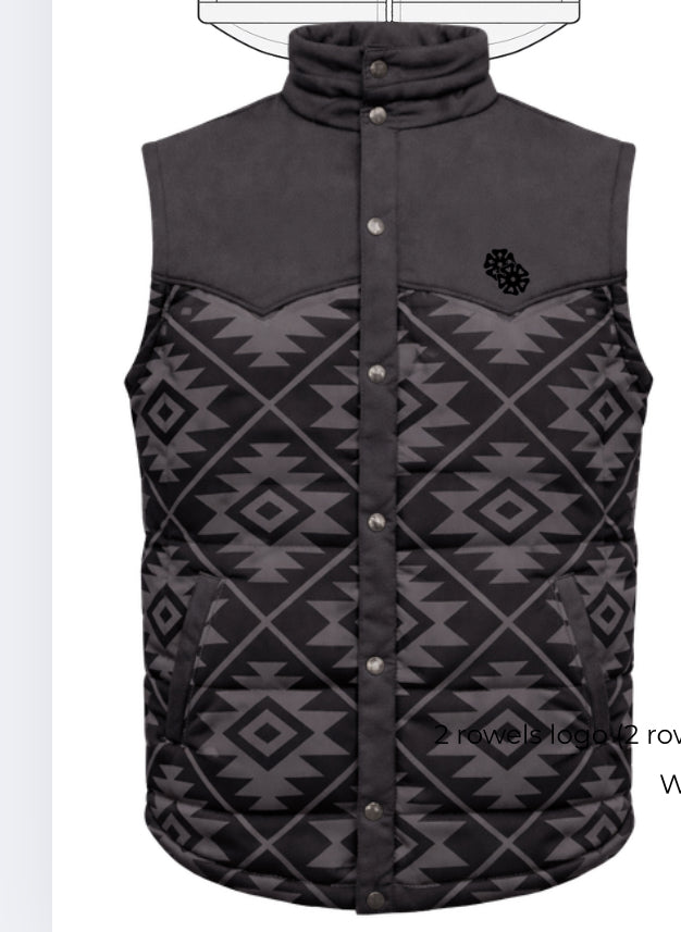 TRRR-400 BLACK AZTEC PUFFER VEST