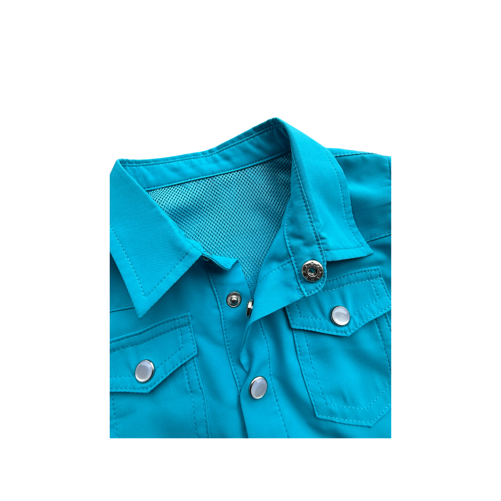 Solid Turquoise -  Infant Performance LS Pearl Snap Onsie (6PCS)